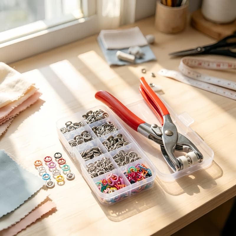 Kit de Alicate Aplicador de Botões de Pressão com 100 Botões Metálicos para Roupas, Artesanato e Costura