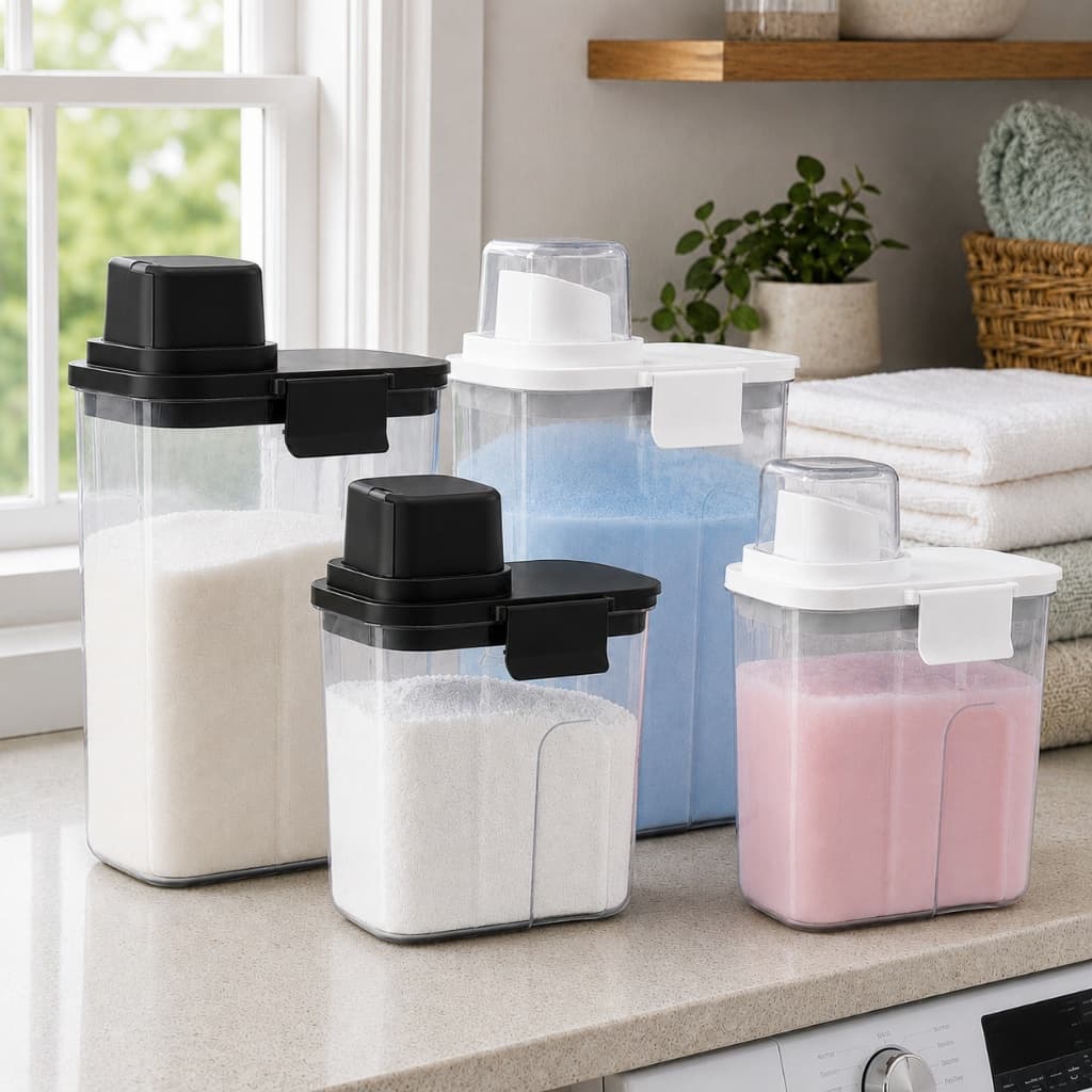 Kit Dispenser 1,6 e 2,4 litros Sabão Líquido Amaciante Produtos Limpeza Lavanderia