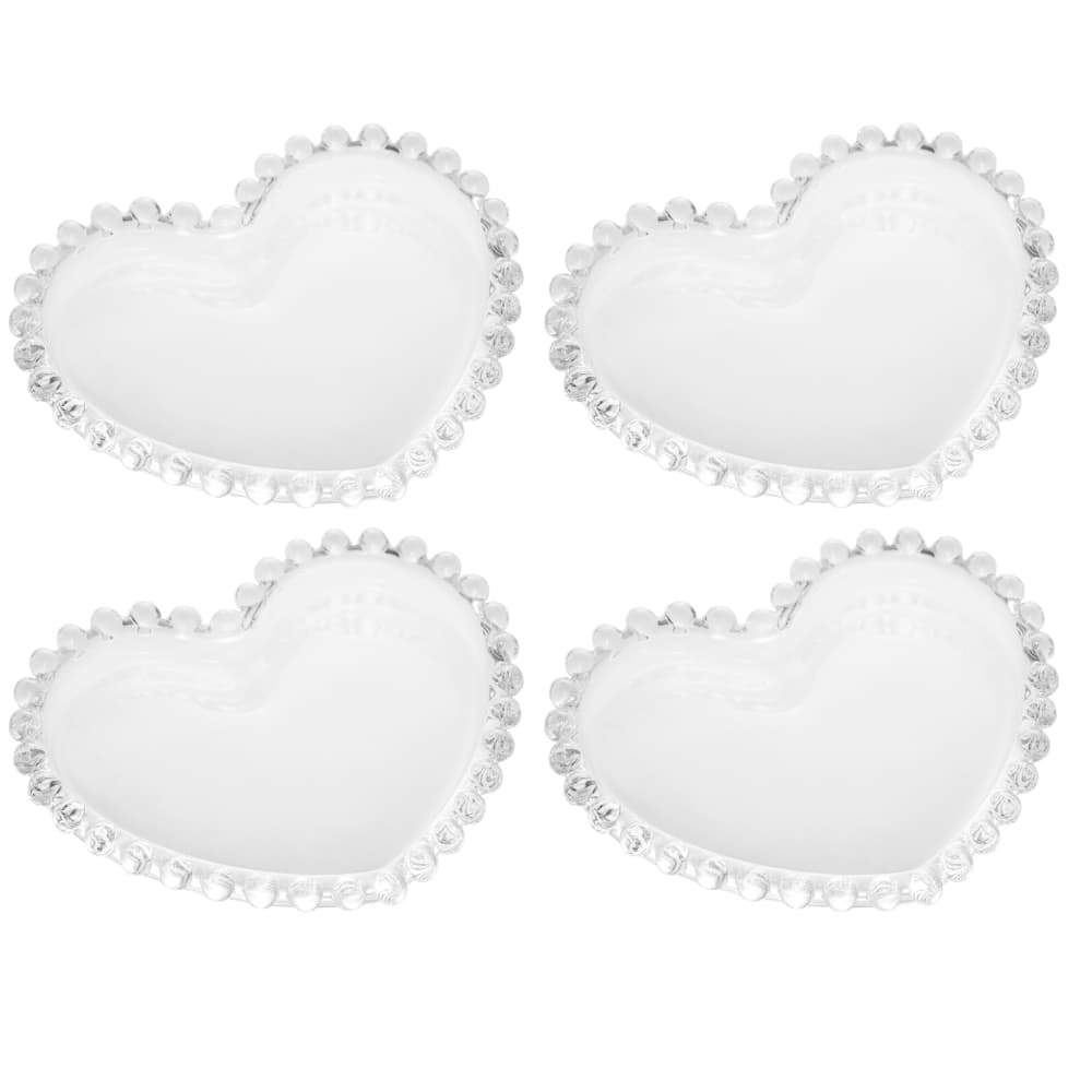 Jogo 4 Pratos Sobremesa Cristal Wolff Pearl 12 cm Elegante e Sofisticado