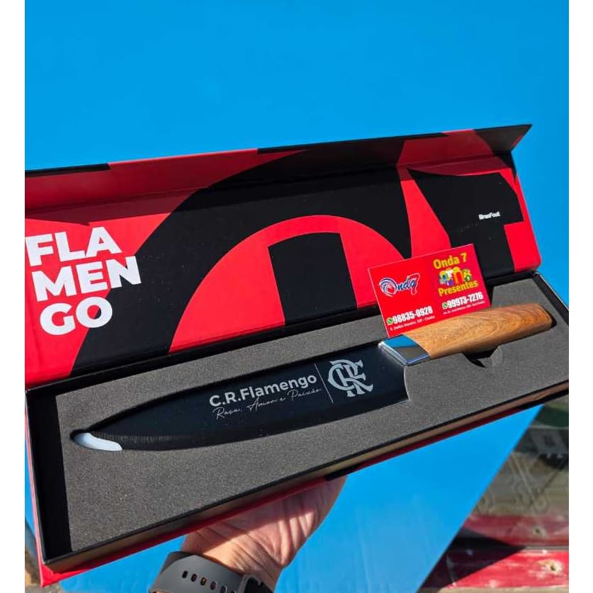 Faca Flamengo com Caixa Oficial Brasfoot - Licenciada