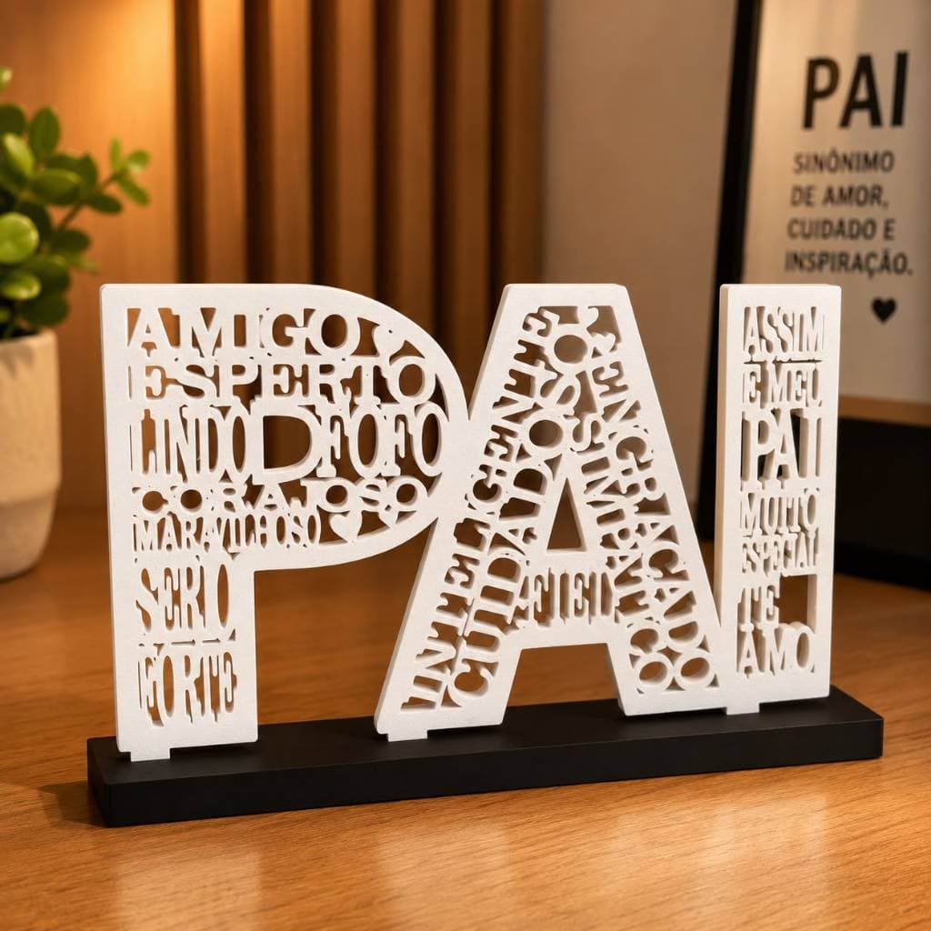 Presente Dia dos Pais Placa Decorativa Criativo PAI em Impressão 3D Letreiro de Mesa Decoração