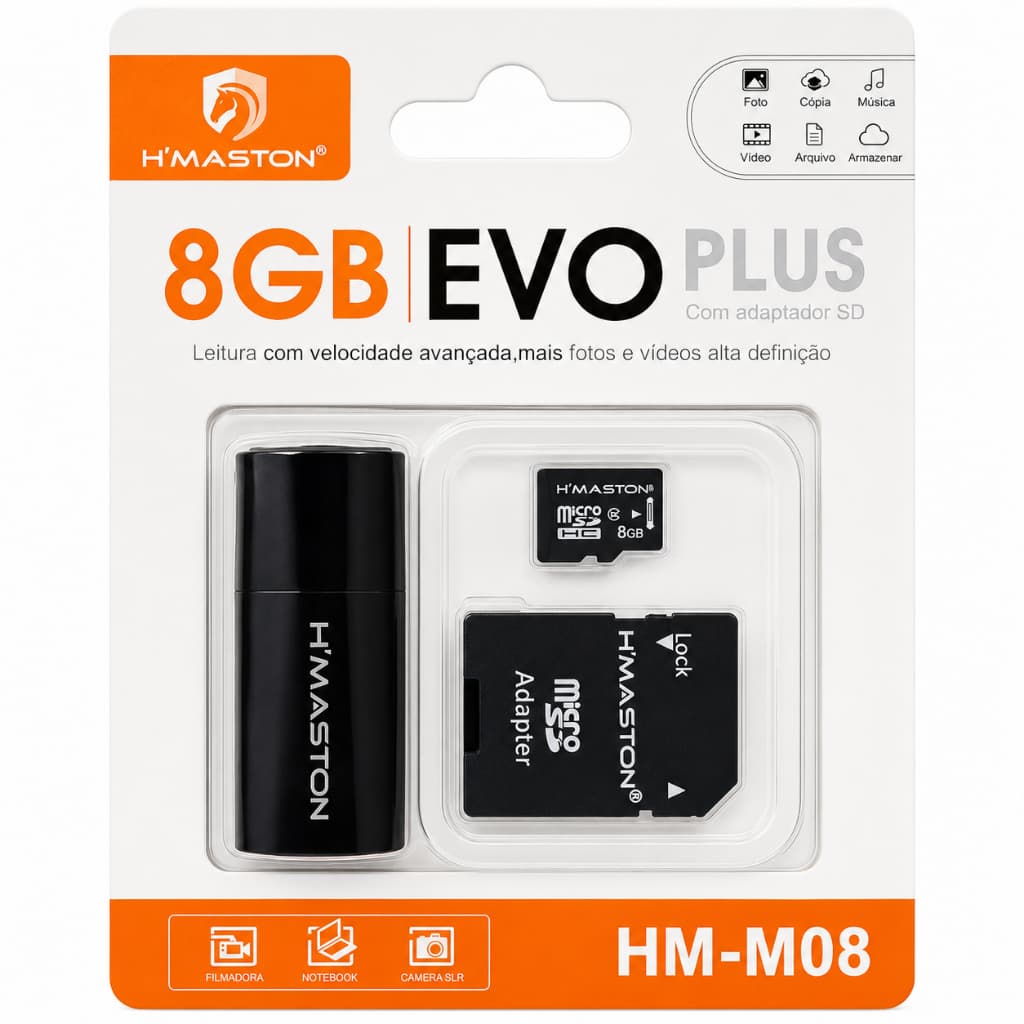 Cartao Memoria Micro Sd 8gb 3 em 1 Ultra Classe 10 Original Com Garantia + Adp Pendrive