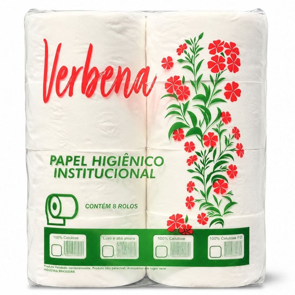 Papel Higiênico Folha Dupla 8 Rolos Verbena Tipo Rolão