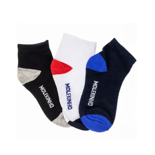Kit Meia Molekinho Cano Médio -Algodão Conforto - Tamanho 28-33 - Cores Sortidas