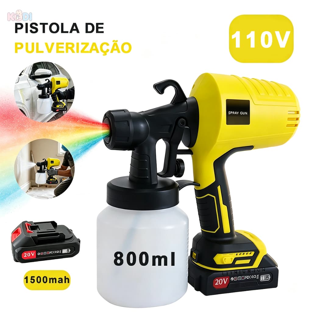 （110V）Pistola de Pintura Elétrica 120w Pulverizadora de Tinta Pintura Profissional -J4