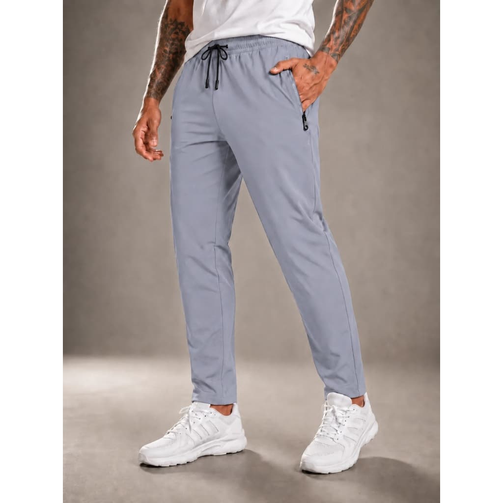 Calça Masculina Tactel para Academia com Bolso com Zíper Ideal Para Corrida Caminhadas