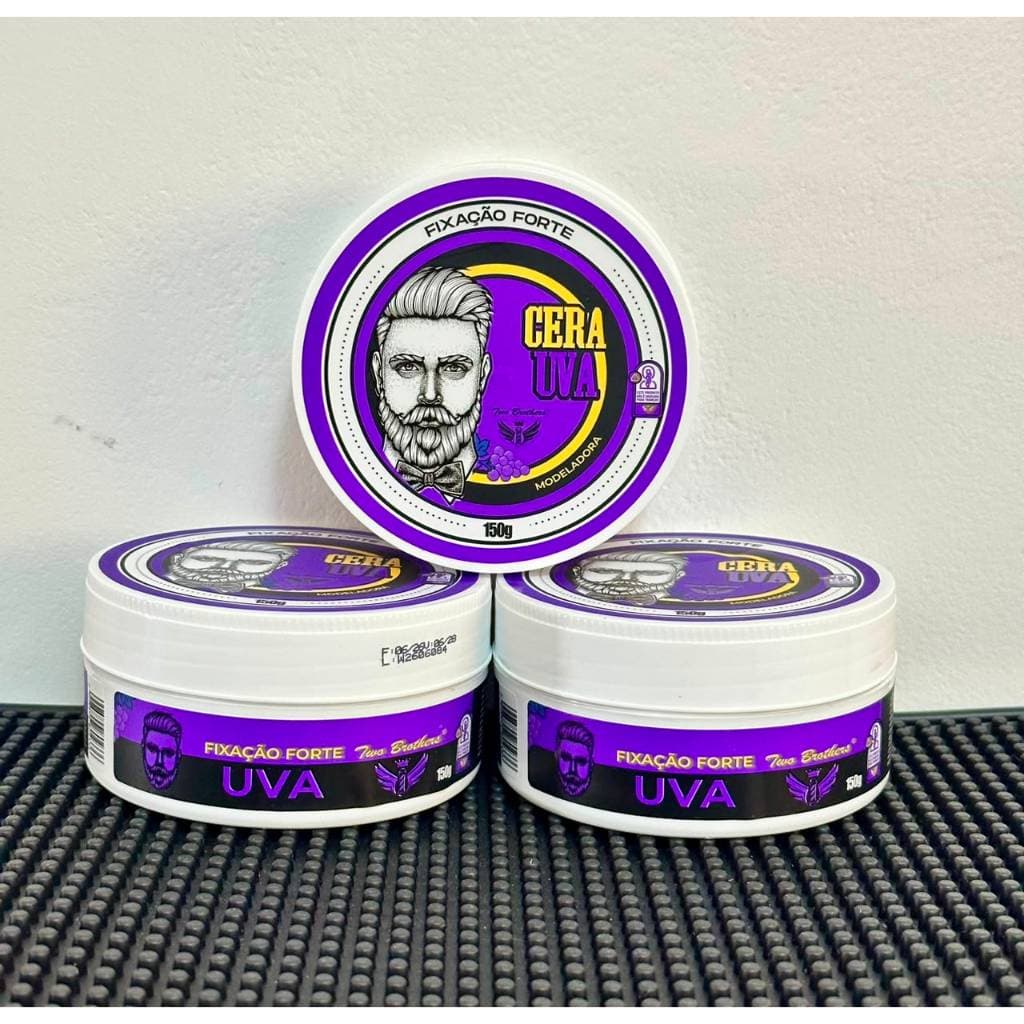 Kit Com 3 Pomadas/Ceras Modeladora Uva/Incolor/Forte Para Cabelo Two Brothers 150G - ENVIO IMEDIATO