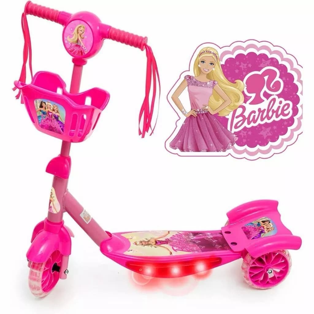 Patinete Infantil3 Rodas Com Luz Música Cesta menino menina Diversão