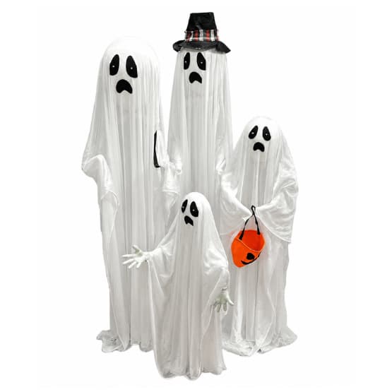 Kit 4 Fantasmas Familia Assustador Halloween Boneco Festa Decoração Iluminados Led 160cm Dia das Bruxas