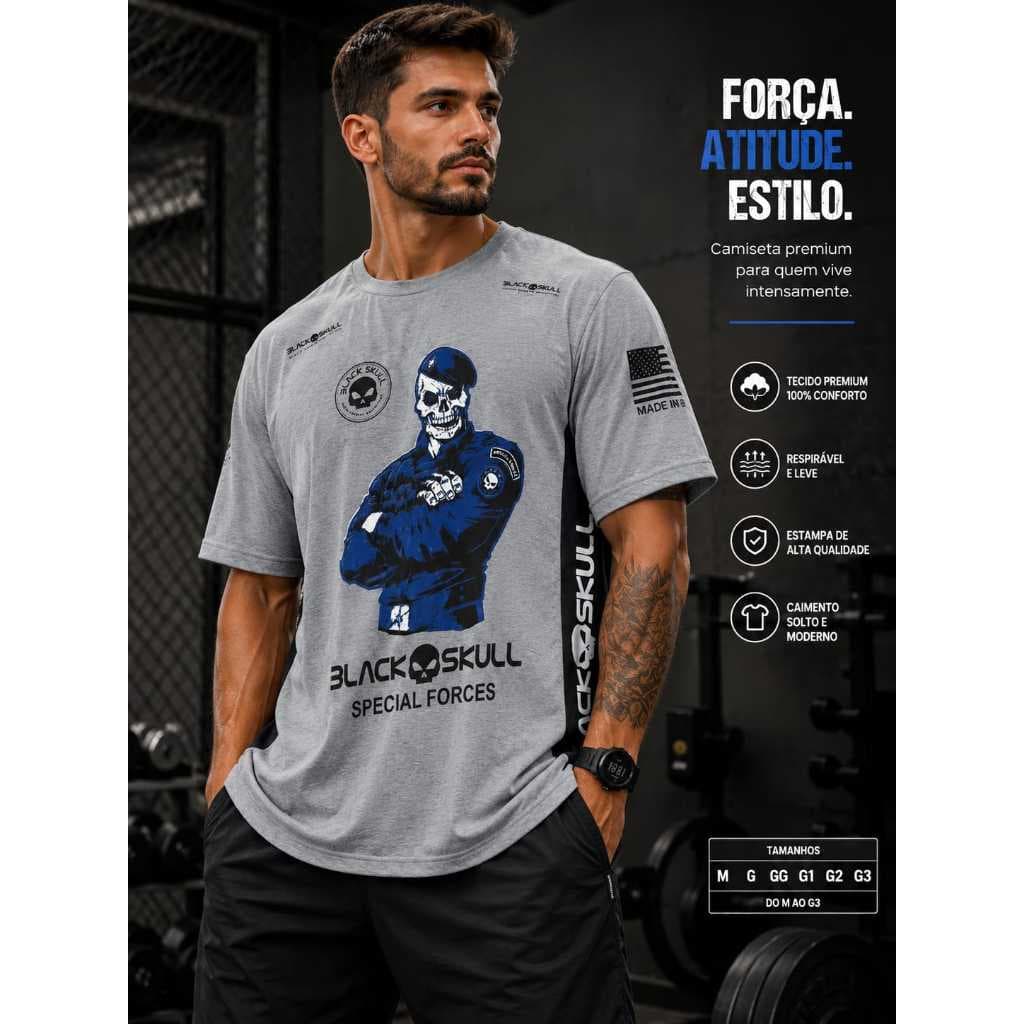 Camiseta Masculina Manga Curta Com Recorte