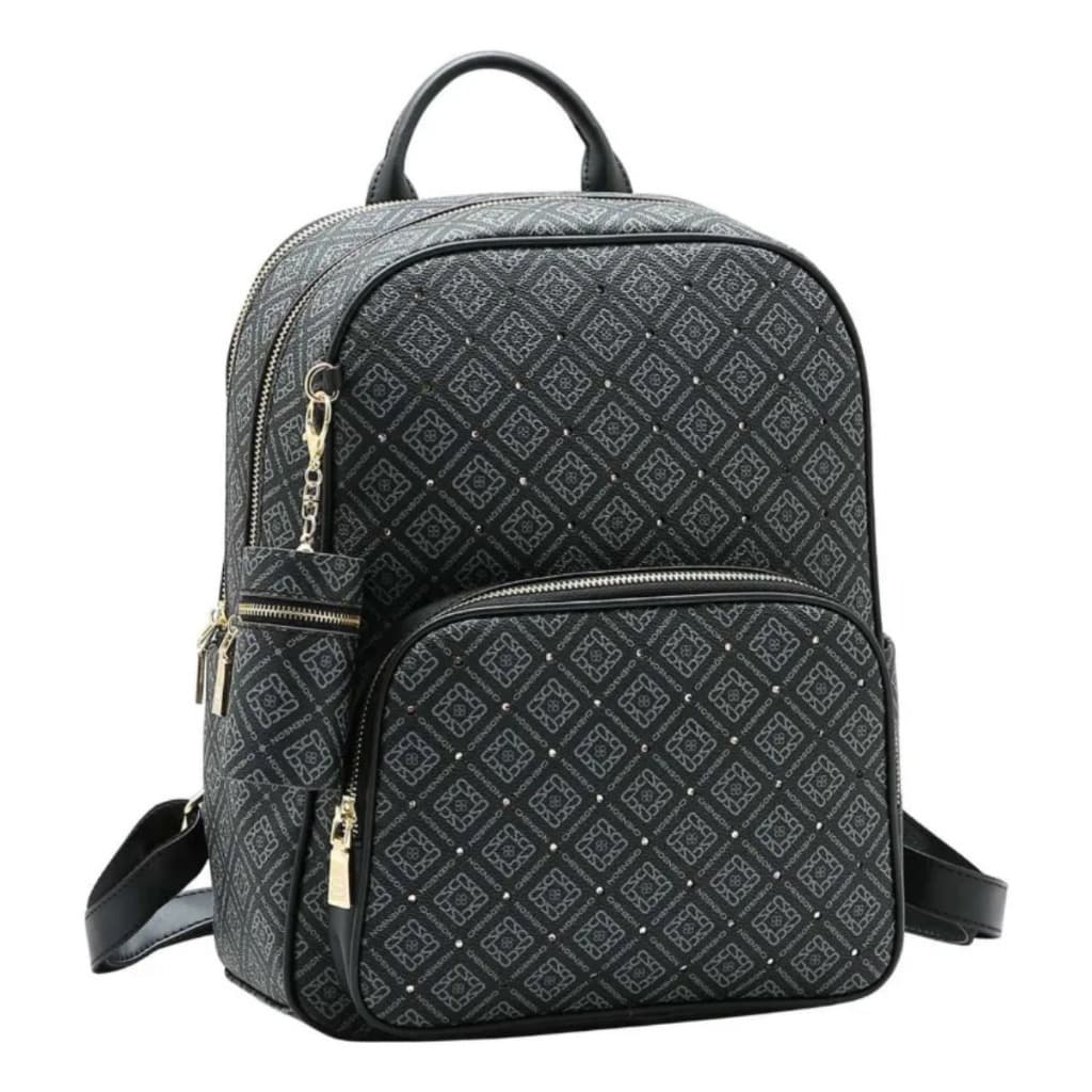 Mochila Chenson Feminina Monograma Elemento Gráfico Grande Notebook Trabalho Faculdade Com Chaveiro