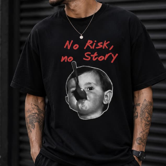 Camiseta Oversized No Risk No Story Streetwear Unissex Estampa Premium Algodão