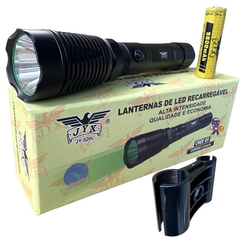 Lanterna Com Luz Verde + Suporte Universal LED V3 Jyx Jy-520L