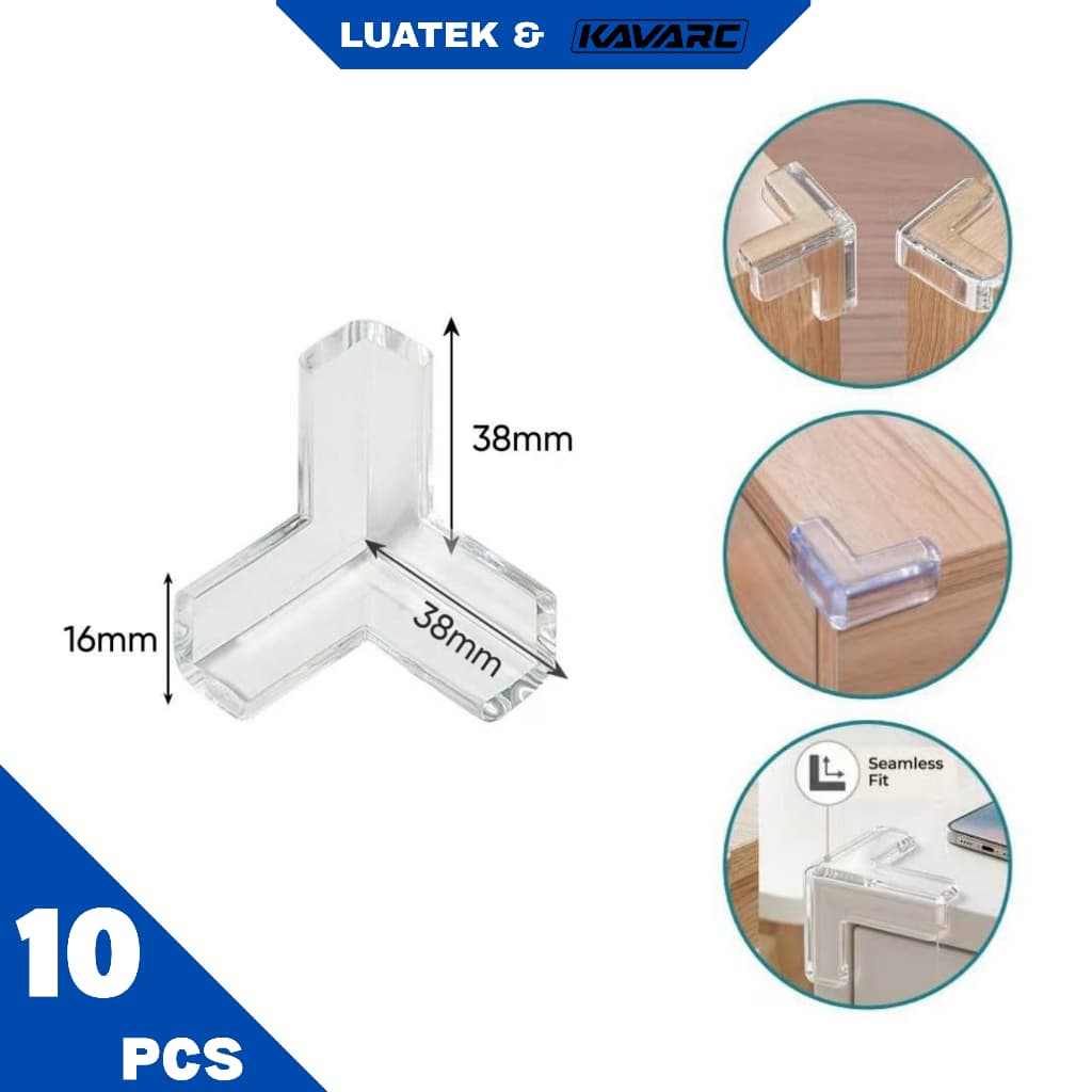 10 Protetor De Silicone De Mesa Quina Protetor Para Móveis Quadrado e Rotundidade Cozinha-LUATEK