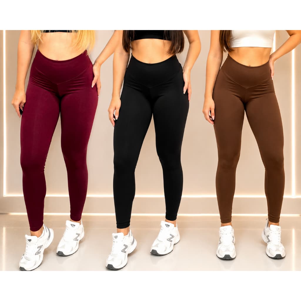 KIT 3 CALÇAS LEGGING FEMININAS