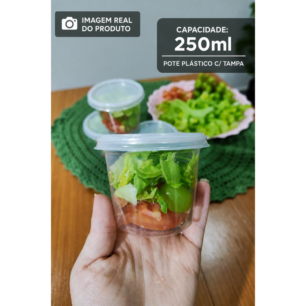 pote, redondo tampa 250 ml kit atacado sobremesa açaí sorvete doce marmita alimentos freezer microondas resistente