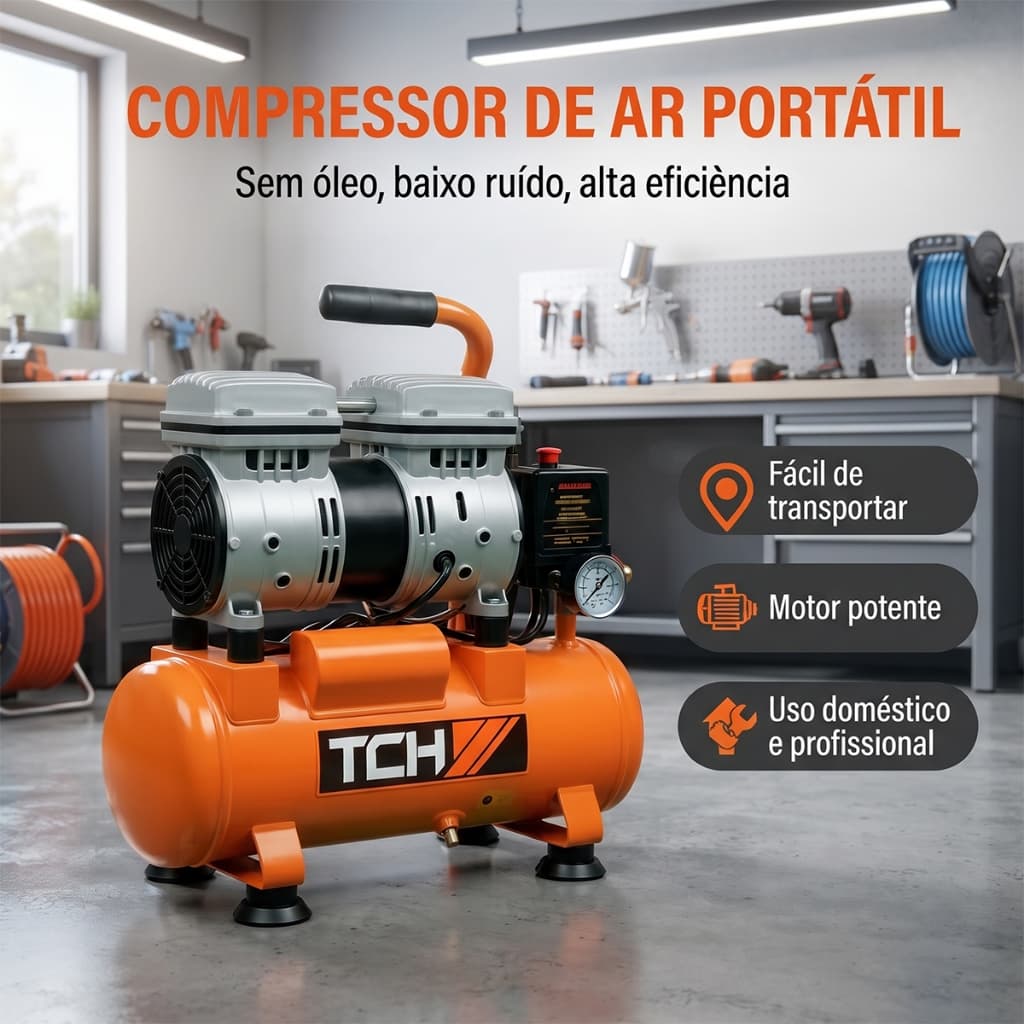 Motocompressor De Ar Elétrico 21 Litros Com Rodas