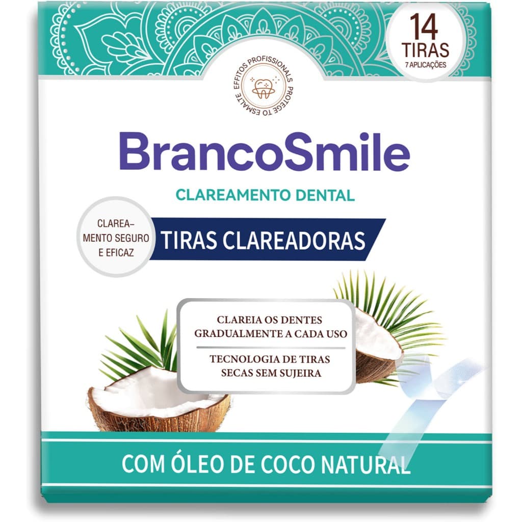 Tiras com Óleo de Coco para Dentes, Ajuste de Tons Superficiais, Uso Diário para Sorriso Bonito Brancosmile