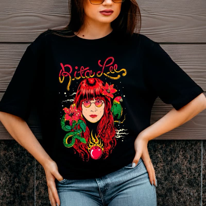 Camiseta t-shirt Rita lee musica cantora unisex 100% algodão Streetwear Unissex