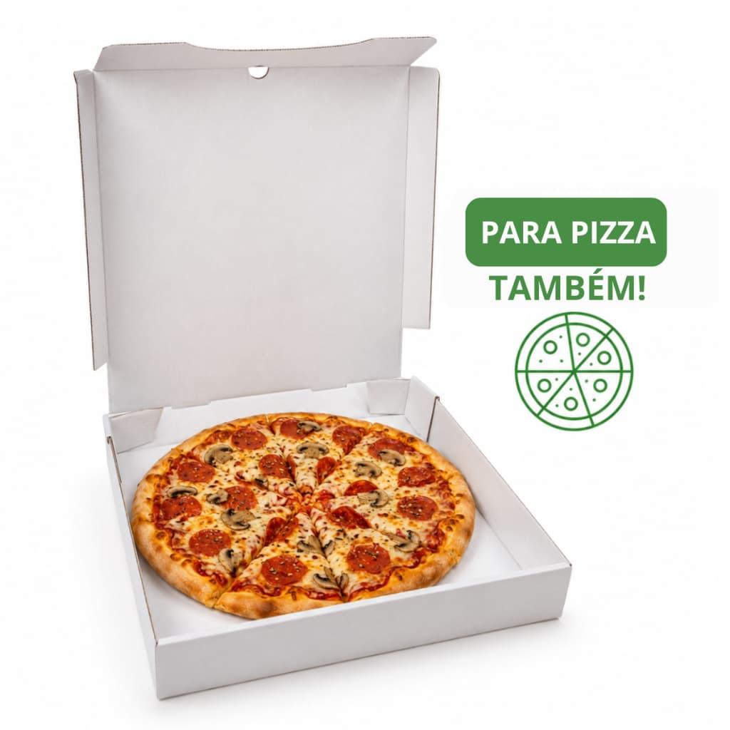 25  Caixas De Papelão 40x40x5 Branco Doces Salgados Pizza e  Envios Montável Direto da Fábrica