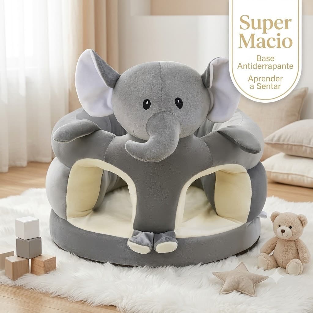 Assento Bebê Aprender Sentar Sofá Infantil Elefante Almofada de Apoio Antiderrapante Macio Menino Menina