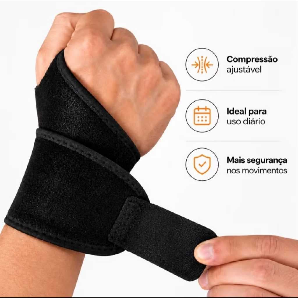 Munhequeira Ortopedica De Alta Compressão BIlatera Tensor de Academia Crossfit Tendinite