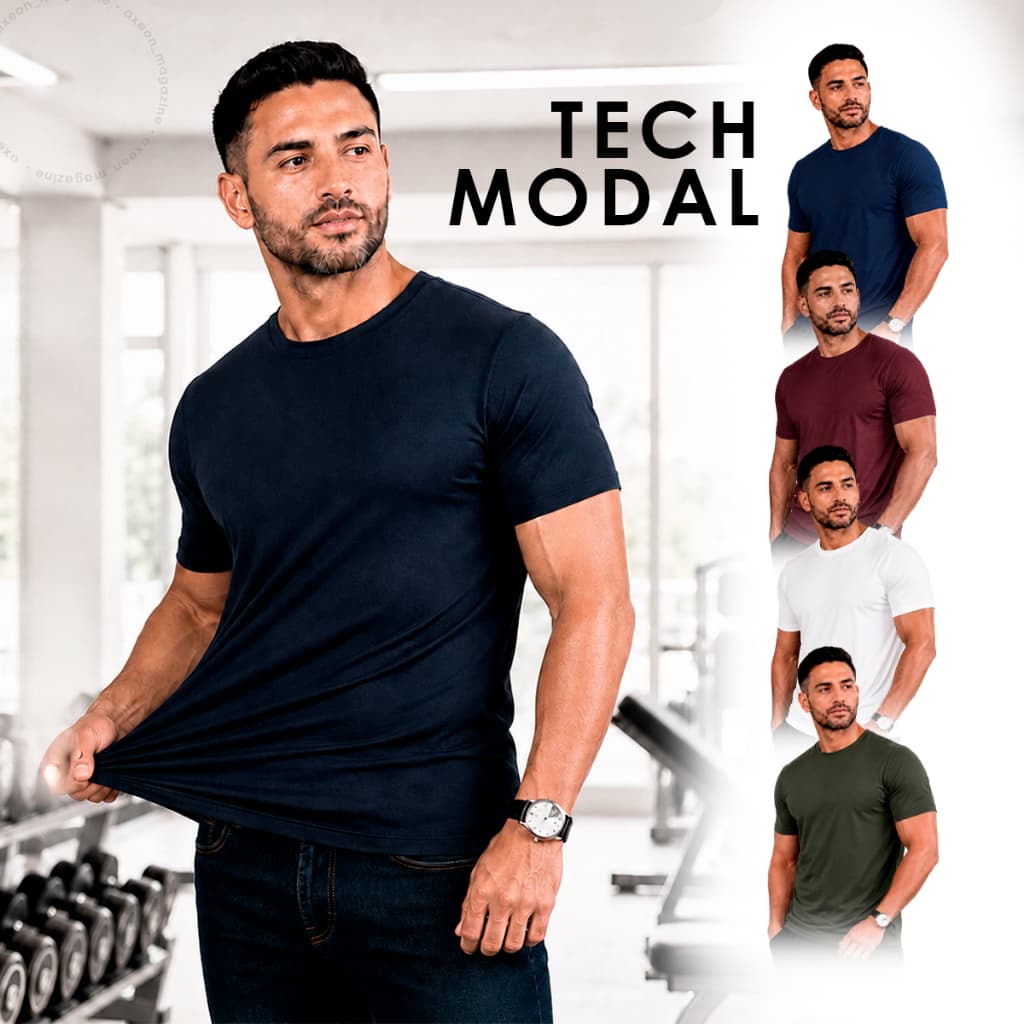 Camiseta Masculina Modal Básica Premium Anti Odor Não Amassa Academia Vega Tencel Camisa Treino