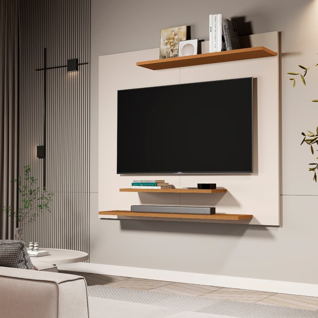 Painel Para Tv até 40 Polegadas - Dubai Com Prateleiras Sala Quarto