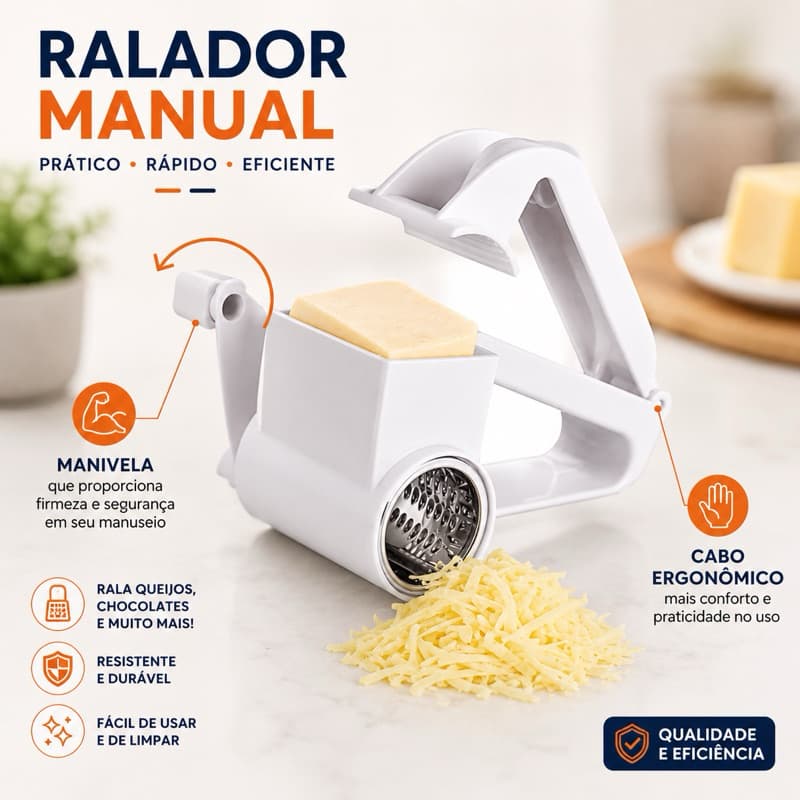 Ralador de Queijo Manivela Lamina Aço Inoxidável Manual Manivela Bar Restaurante Massas Nhoque