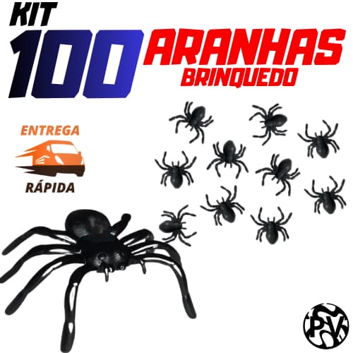 Kit 100 Aranhas Brinquedo Infantil para Sacolinhas Surpresa e Festas de Halloween Sacolinhas Surpresa