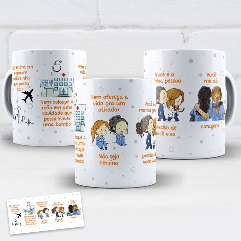 Caneca Grey's Anatomy Personalizada 325ml | Presente para Fãs da Série