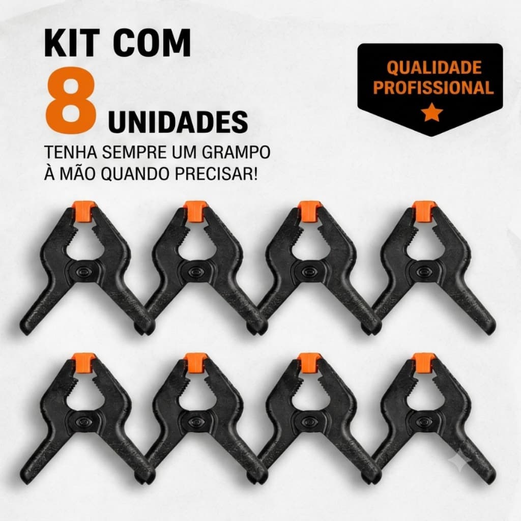 Kit 8 Grampo Sargento De Pressão 3 Pol Marceneiro Aperto Rápido Com Nota Fiscal