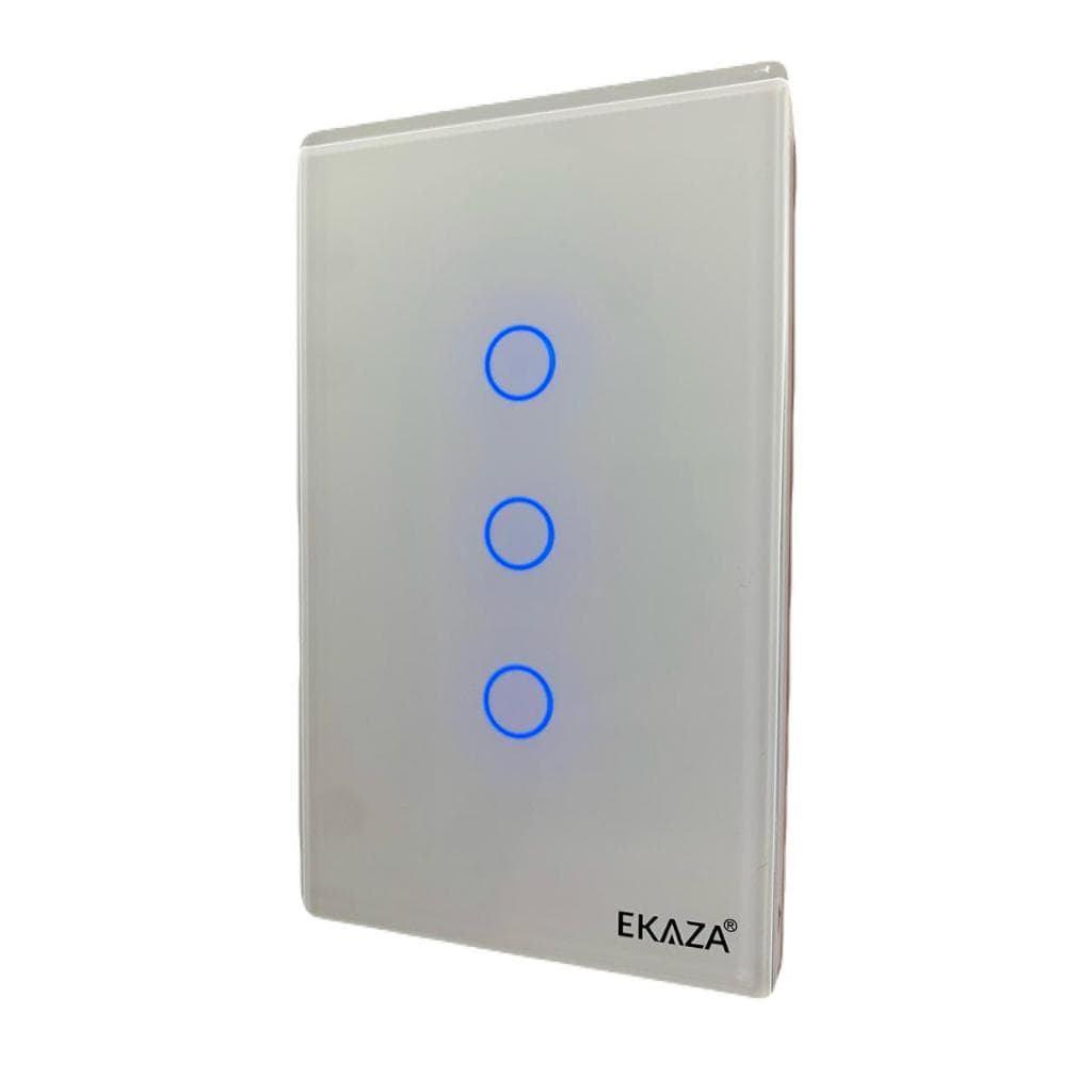 Interruptor inteligente 4x2 Touch com 3 botões - branco WiFi