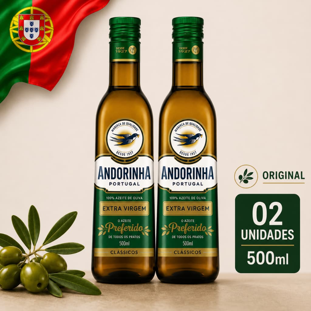 Kit 02 Azeite de Oliva Extra Virgem Andorinha Português 500 ml