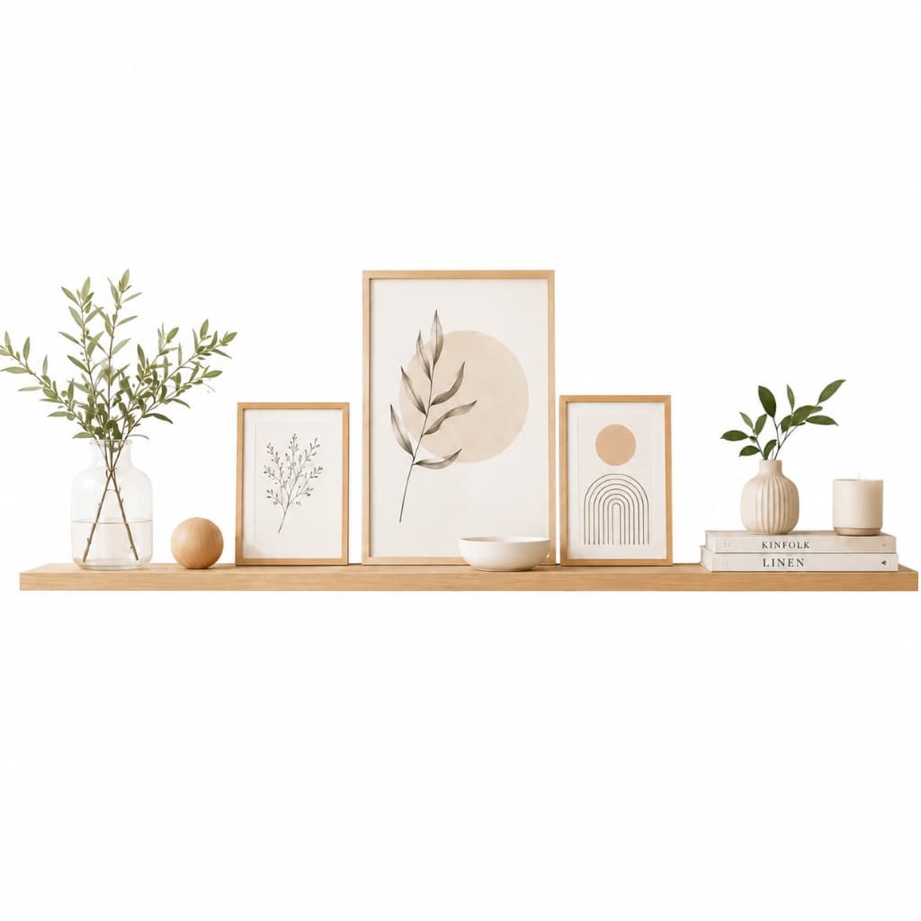 Prateleira de Madeira 100x15cm com Suporte Invisível Estilo Flutuante Decorativa