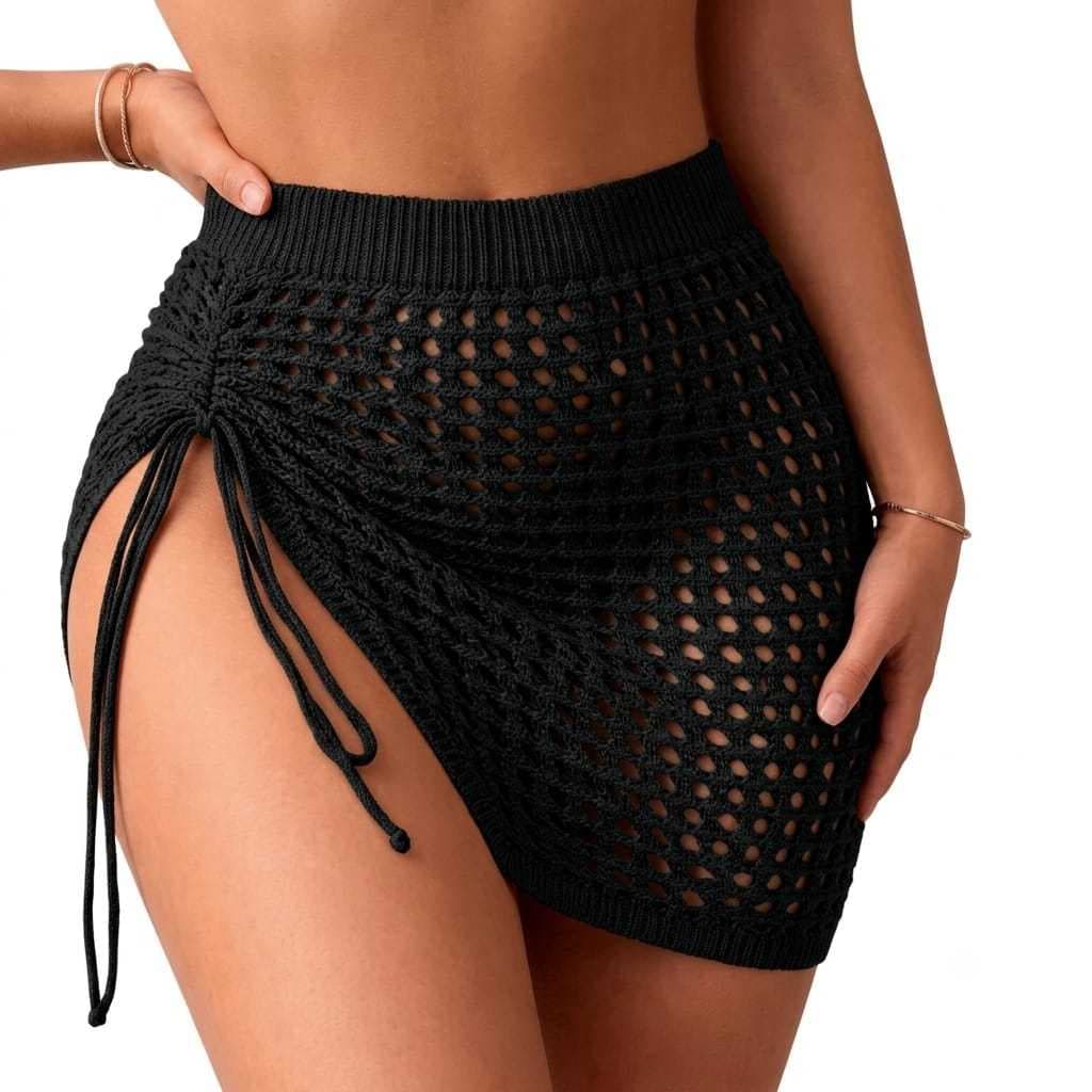 SAIA DE PRAIA FEMININA COM FENDA LATERAL MODELO DE SAÍDA DE PRAIA GRINGA TRICO