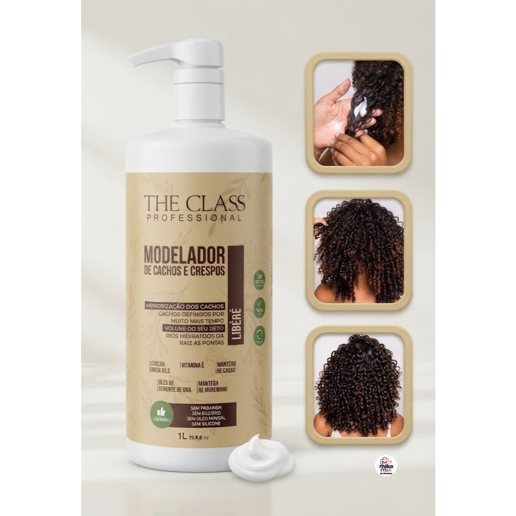 Creme Modelador de Cachos e Crespos Libéré 1L Creme para Pentear Ativador de Cachos Low Poo Anti Frizz