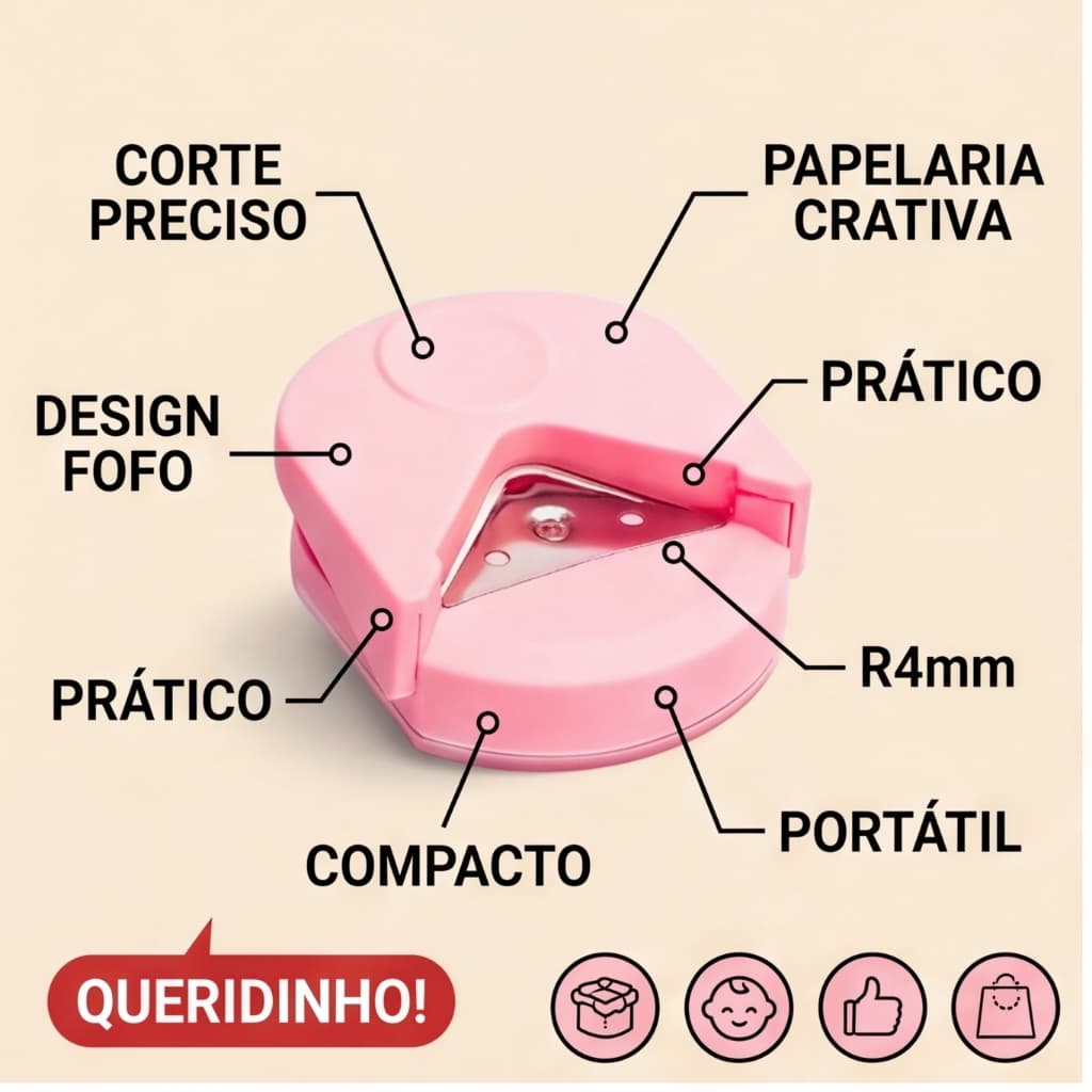 Cortador de Cantos Arredondados Cantoneira Manual para Cartões Fotos Papel PVC