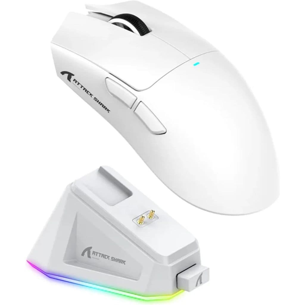 Mouse Gamer Attack Shark X11 22.000 DPI Ultraleve 63g Bluetooth 2.4GHz USB-C Branco (CAIXA ABEERTA/NOVO/NF.)