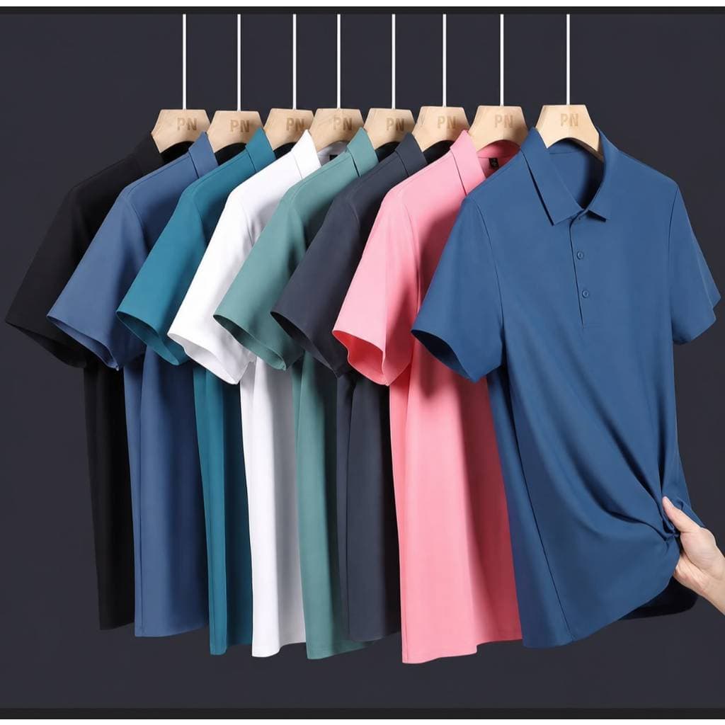Camisa Polo Masculina em Tecido Gelado Elastico