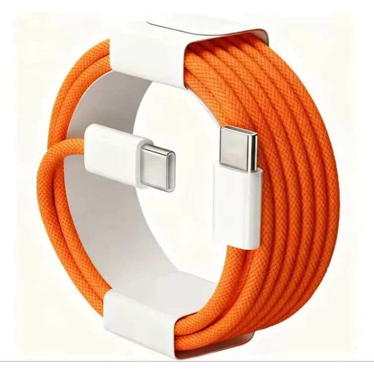 Cabo Tipo C Laranja Turbo Compatível Com Iphone 17 Pro Max.