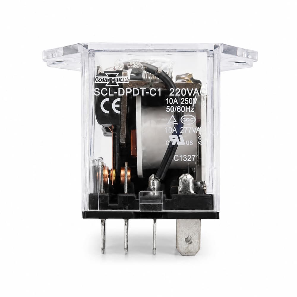 Relé Eletromecânico Song Chuan SCL-DPDT-C1 220V 10A 250V