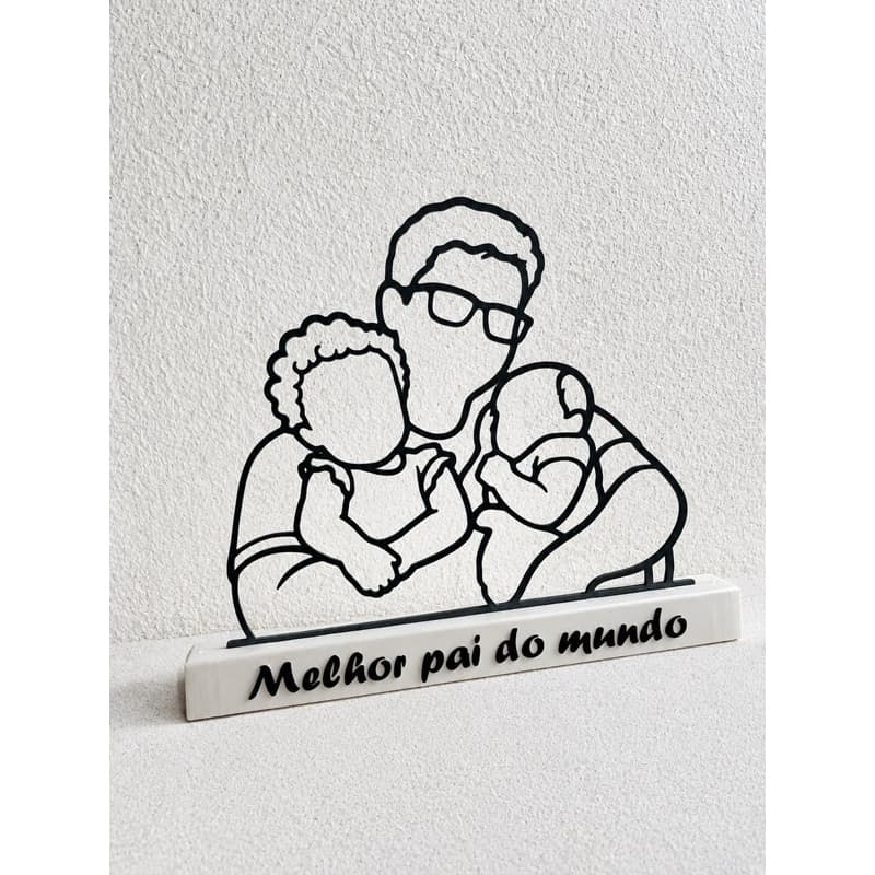 Placa Personalizada “Melhor Pai do Mundo” – Impressão 3D. Presente para pai