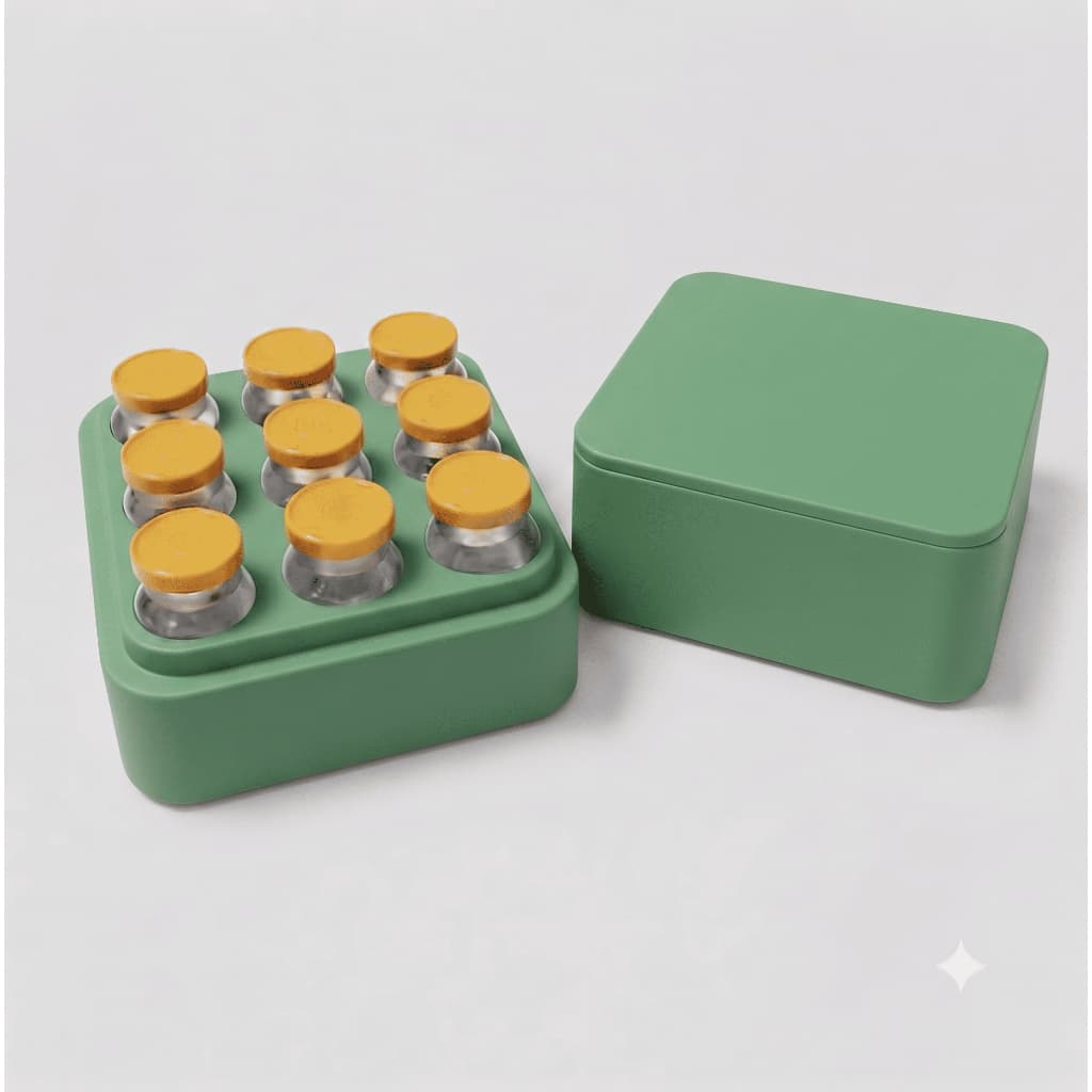 Caixa Porta Ampola 3ml a 5ml Case Organizadora p/ Tirze 9 Porta Frascos Ampolas Para Vacinas e Injeções