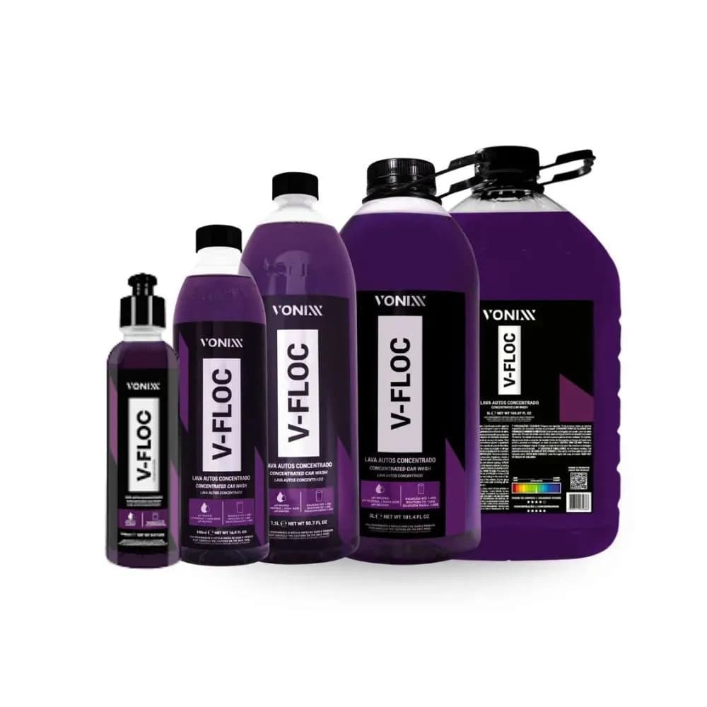 LAVA AUTOS V-FLOC VONIXX - SHAMPOO AUTOMOTIVO NEUTRO COM EXCELENTE LUBRIFICAÇÃO E ALTO RENDIMENTO