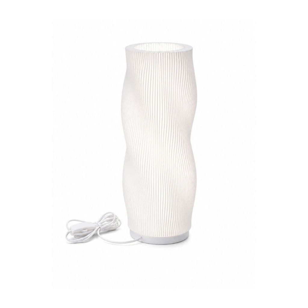 Abajur Luminária De Mesa Branca Minimalista Luxo