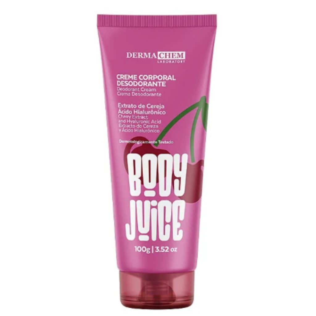 Hidratante Corporal Body Juice Cereja Dermachem 100ml Ácido Hialurônico Hidratação Intensa