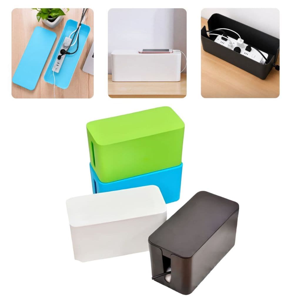 Caixa P/ Proteger E Organizar Tomadas Fios Cabos Filtro de Linha Extensão Esconde Fios 32cm Grande