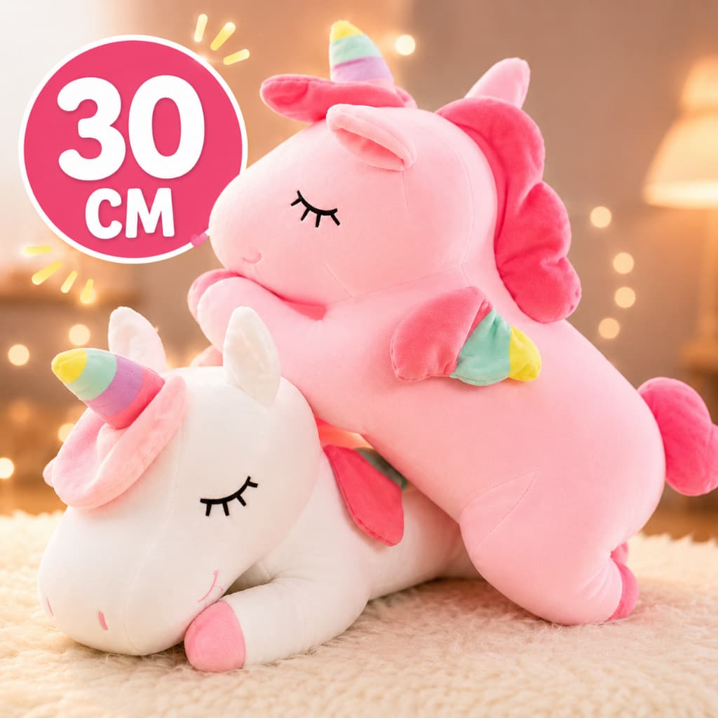 Unicórnio Pelúcia Super Fofo e Macío - 30 Cm