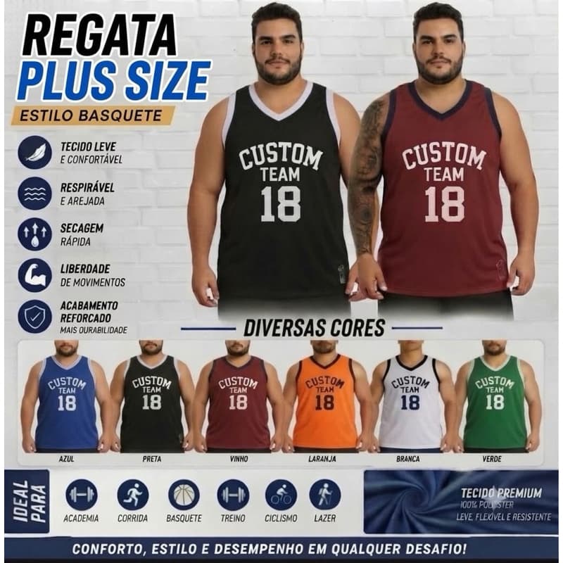 Regata Camiseta Extra Grande Masculina Plus Size